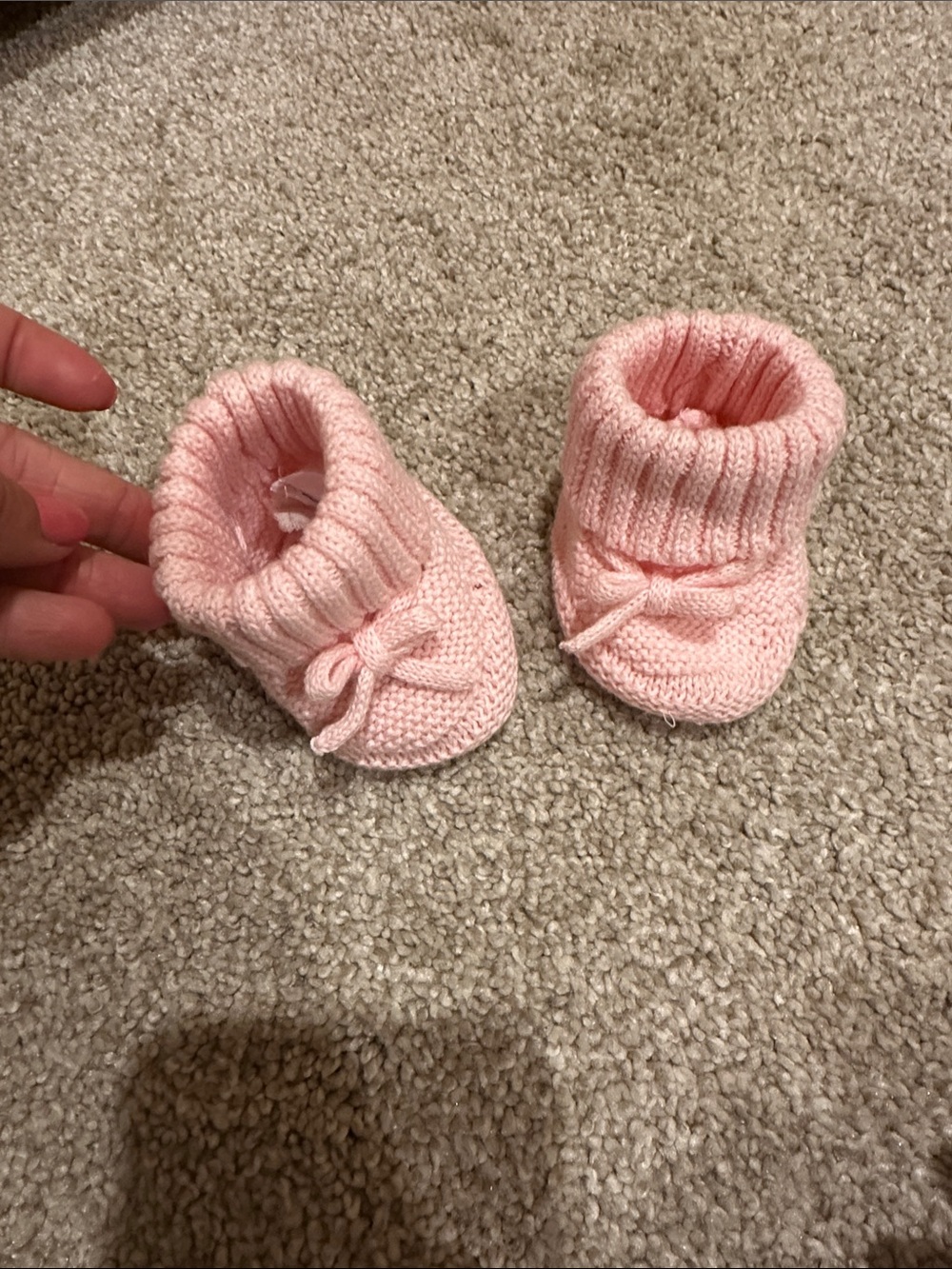 Pink Knit Baby Booties - Soft Cozy Socks for Infants